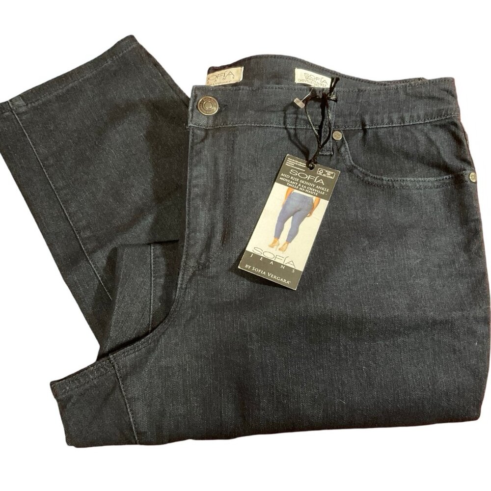 Dark Wash Mid Rise Skinny Ankle Jeans